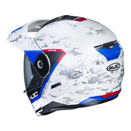 Kask modułowy HJC C80 BULT WHITE/RED/BLUE biały szary niebieski czerwony