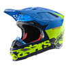 Kask cross ALPINESTARS SUPERTECH S-M8 RADIUM AQUA/FLUO YELLOW/NAVY niebieski żółty fluo zielony