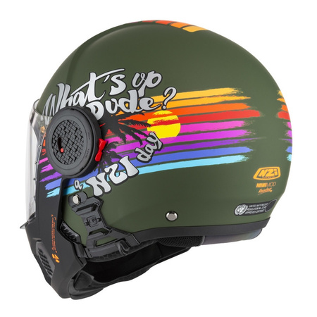Kask szczękowy NZI MINIMOD RAINBOW GREEN BLACK SILVER MATT zielony czarny srebrny