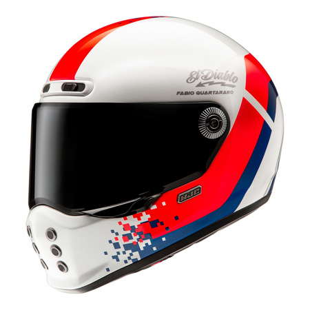 Kask integralny HJC V10 FQ20 RETRO WHITE/RED/BLUE biały czerwony niebieski