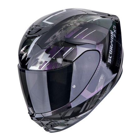 Kask integralny SCORPION EXO-391 CLUTTER BLACK/CHAMELEON czarny fioletowy