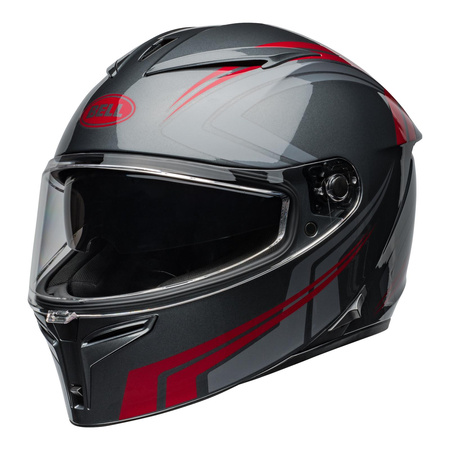Kask integralny BELL LITHIUM ECE6 JETSTREAM GRAY/CANDY RED szary czerwony