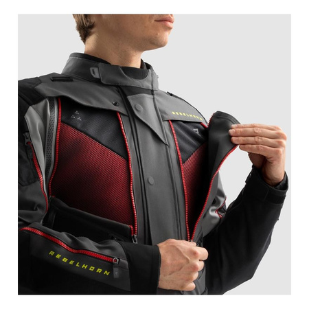 Kurtka tekstylna REBELHORN HARDY 3.0 ANTHRACITE/GREY/YELLOW grafitowy szary żółty