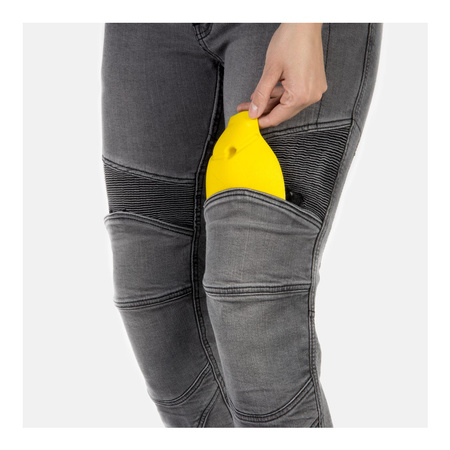 Jeansy motocyklowe damskie OZONE ROXY LADY WASHED BLACK czarny