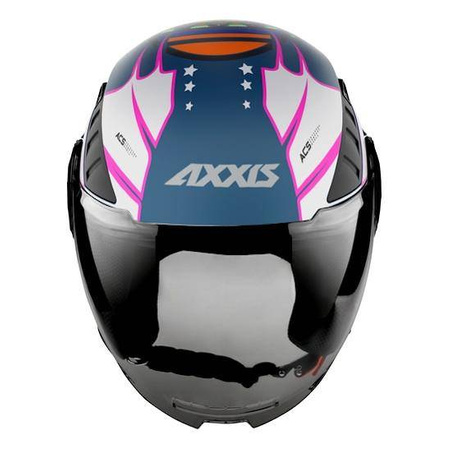 Kask otwarty AXXIS METRO STAR GLOSS granatowy biały różowy żółty zielony