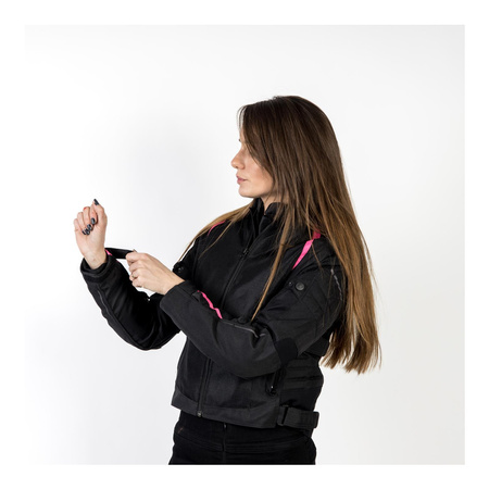 Kurtka tekstylna damska OZONE FLOW LADY BLACK/PINK czarny różowy