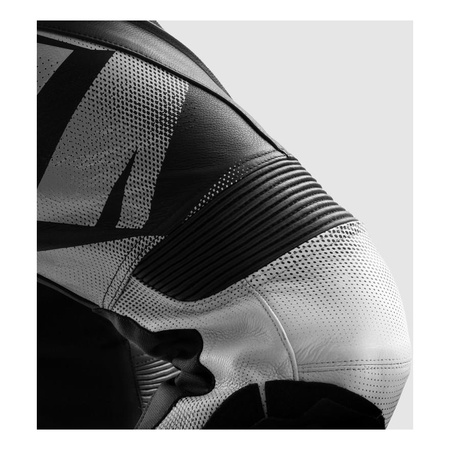 Spodnie skórzane REBELHORN INFERNO BLACK/WHITE czarny biały