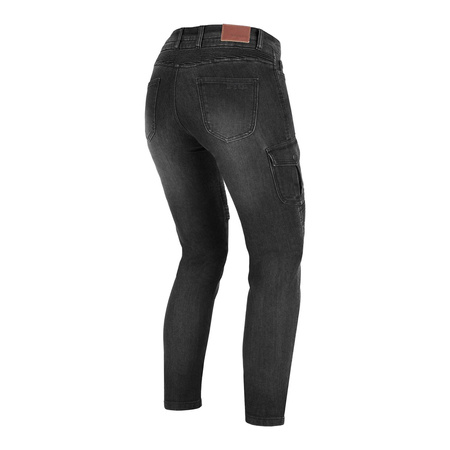 Jeansy motocyklowe damskie BROGER OHIO WASHED BLACK czarny