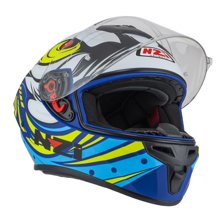 Kask integralny NZI TRENDY OCELO BLUE WHITE SKY BLUE MATT biały niebieski