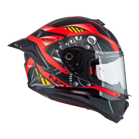 Kask integralny NZI WAKE STREAM CYBER BLACK RED MATT czarny czerwony
