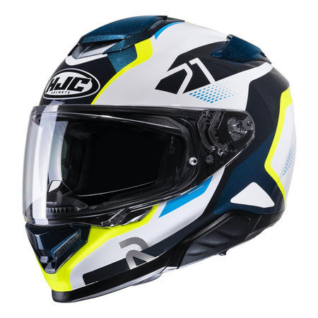 Kask integralny HJC RPHA 71 HAPEL BLUE/YELLOW niebieski żółty fluo biały czarny