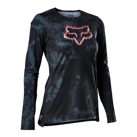 Koszulka rowerowa damska FOX LADY FLEXAIR Z DŁUGIM RĘKAWEM TS57 BLACK czarny