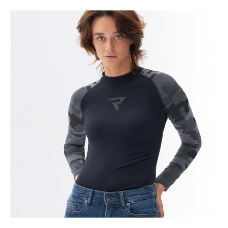 Koszulka termoaktywna damska REBELHORN FREEZE II LADY CAMO czarny szary