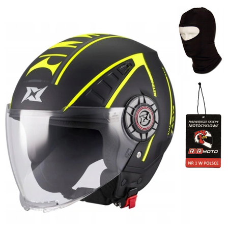 Kask otwarty AXXIS METRO S SIRIS B13 MATT czarny żółty fluo