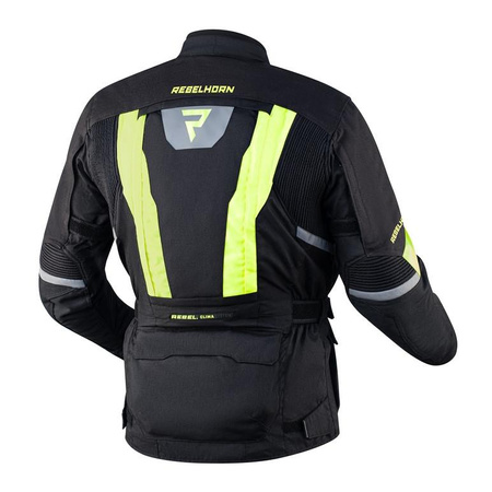 Kurtka tekstylna REBELHORN HARDY II BLACK/FLO YELLOW czarny żółty fluo