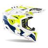 Kask cross AIROH AVIATOR 3 SPIN YELLOW/BLUE GLOSS biały żółty fluo niebieski