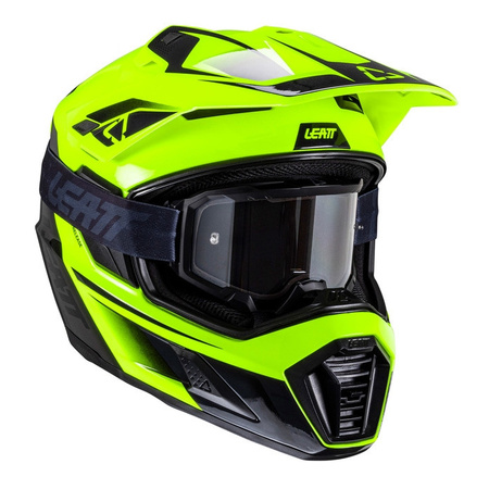 Kask cross z goglami LEATT KIT ADV 8.5 V25 HI-VIZ żółty fluo czarny