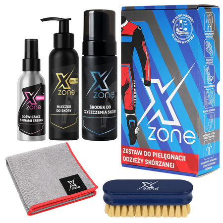 Zestaw do czyszczenia i konserwacji odzieży skórzanej XZONE NORMAL Z JONAMI WOMAN + SZCZOTKA 350ml