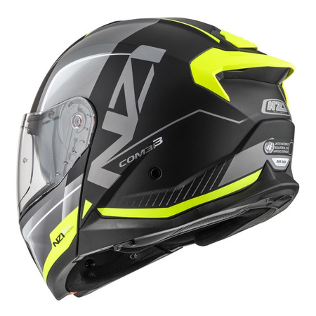 Kask szczękowy NZI COMBI 3 DUO ORBE BLACK ANTRACITE YELLOW MATT szary żółty