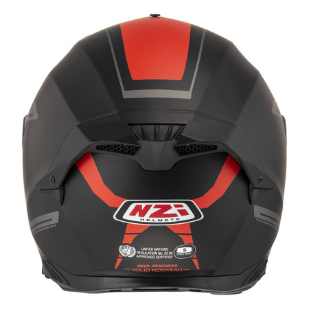 Kask integralny NZI GO RIDER STREAM DUO SOLID BLACK RED MATT czarny czerwony