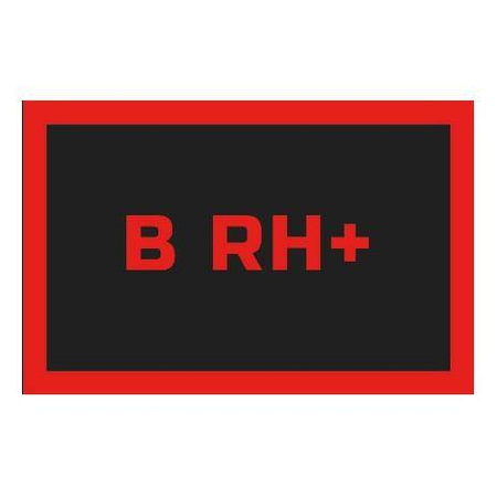 Odznaka na rzep REBELHORN GRUPA KRWI B RH+ BLACK/RED czarny czerwony