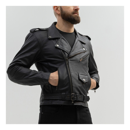 Kurtka skórzana BROGER ROCKER BLACK czarny
