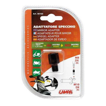 Adapter lusterka LAMPA prawy 8mm na prawy 10mm