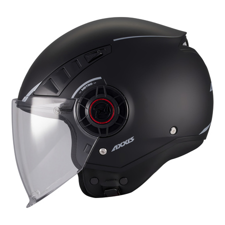 Kask otwarty AXXIS METRO S SOLID V2 A1 MATT BLACK czarny mat