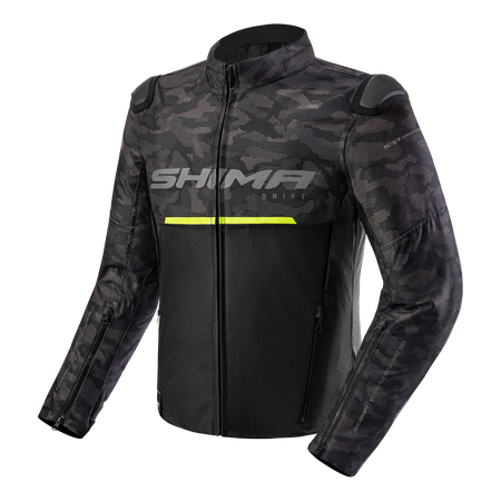 Kurtka tekstylna SHIMA DRIFT MEN CAMO czarny szary żółty fluo