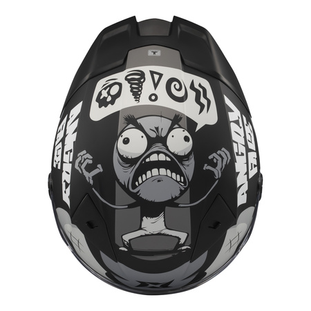 Kask integralny AXXIS FENIX ANGRY FACE B2 MATT czarny szary