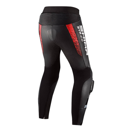 Spodnie skórzane SHIMA STR 2.0 RED czarny czerwony