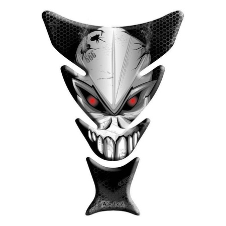 Tankpad KEITI SKULL szary czarny czerwony