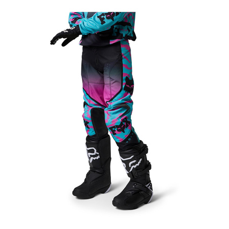 Spodnie cross dziecięce FOX JUNIOR 180 NUKLR TEAL niebieski różowy czarny