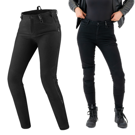 Jeansy motocyklowe damskie SHIMA FLEXX LADY BLACK czarny