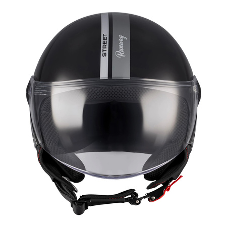Kask otwarty MT STREET S RUNAWAY BLACK/SILVER czarny srebrny