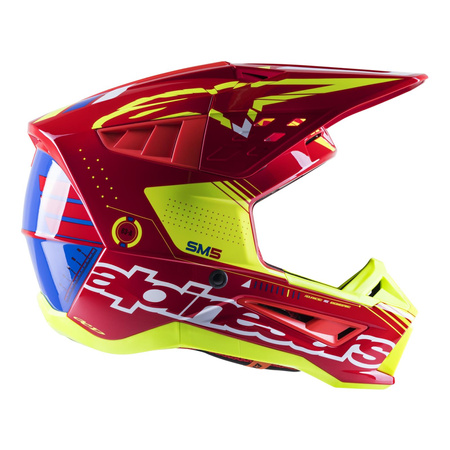 Kask cross ALPINESTARS S-M5 ACTION BRIGHT RED/WHITE/FLUO YELLOW czerwony biały żółty fluo niebieski