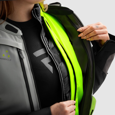 Kurtka tekstylna damska REBELHORN HARDY 3.0 LADY BLACK/GREY/FLUO YELLOW czarny szary żółty fluo
