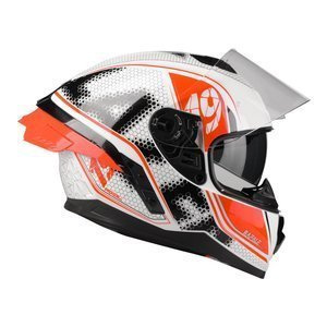 Kask integralny LAZER RAFALE SR PIXEL WHITE/BLACK/RED czarny biały pomarańczowy fluo
