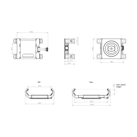 Uchwyt do mocowania SP CONNECT UNIVERSAL PHONE CLAMP SPC+ czarny