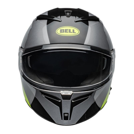Kask integralny BELL LITHIUM ECE6 SHEAR METALLIC GREY RETINA czarny szary żółty fluo