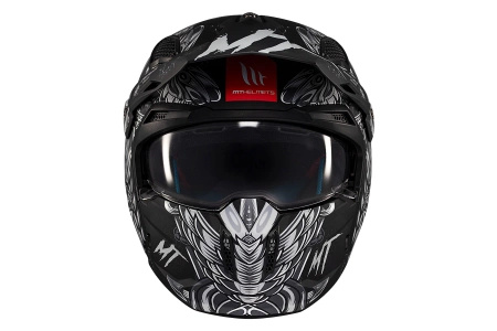Kask otwarty z wpinaną szczęką MT STREETFIGHTER SV S HELLISH MATT BLACK/GREY czarny szary