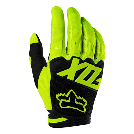 Rękawice cross dziecięce FOX JUNIOR DIRTPAW RACE FLO YELLOW żółty fluo czarny