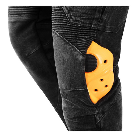Jeansy motocyklowe SECA SQUARE II SHORT BLACK czarny
