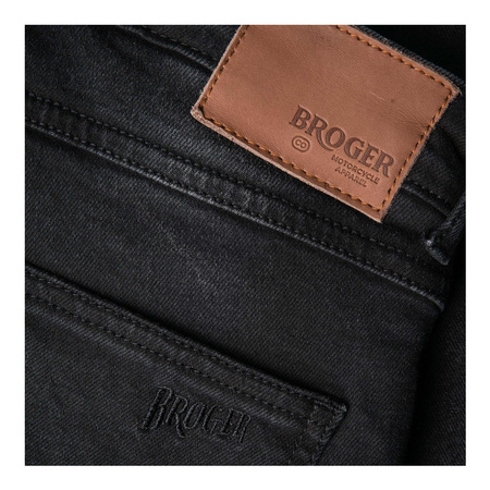 Jeansy motocyklowe BROGER CALIFORNIA WASHED BLACK czarny