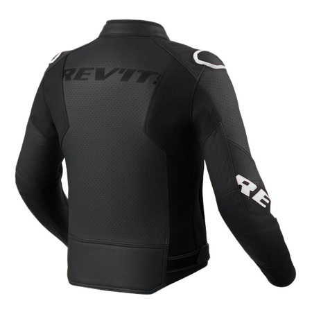 Kurtka skórzana REVIT QUADRATIC BLACK/WHITE czarny biały