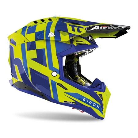 Kask cross AIROH AVIATOR 3 TC21 GLOSS niebieski żółty