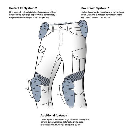 Jeansy motocyklowe REBELHORN FASTER BLACK czarny