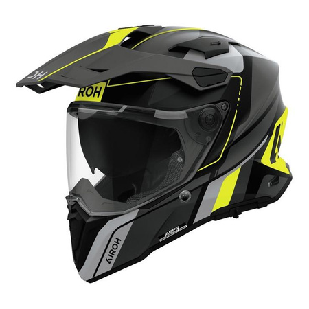 Kask integralny AIROH COMMANDER 2 SKIP YELLOW MATT czarny szary żółty fluo