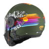 Kask szczękowy NZI MINIMOD RAINBOW GREEN BLACK SILVER MATT zielony czarny srebrny