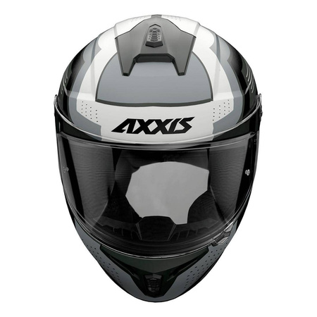 Kask integralny AXXIS DRAKEN S COUGAR MATT GRAY czarny szary biały czerwony